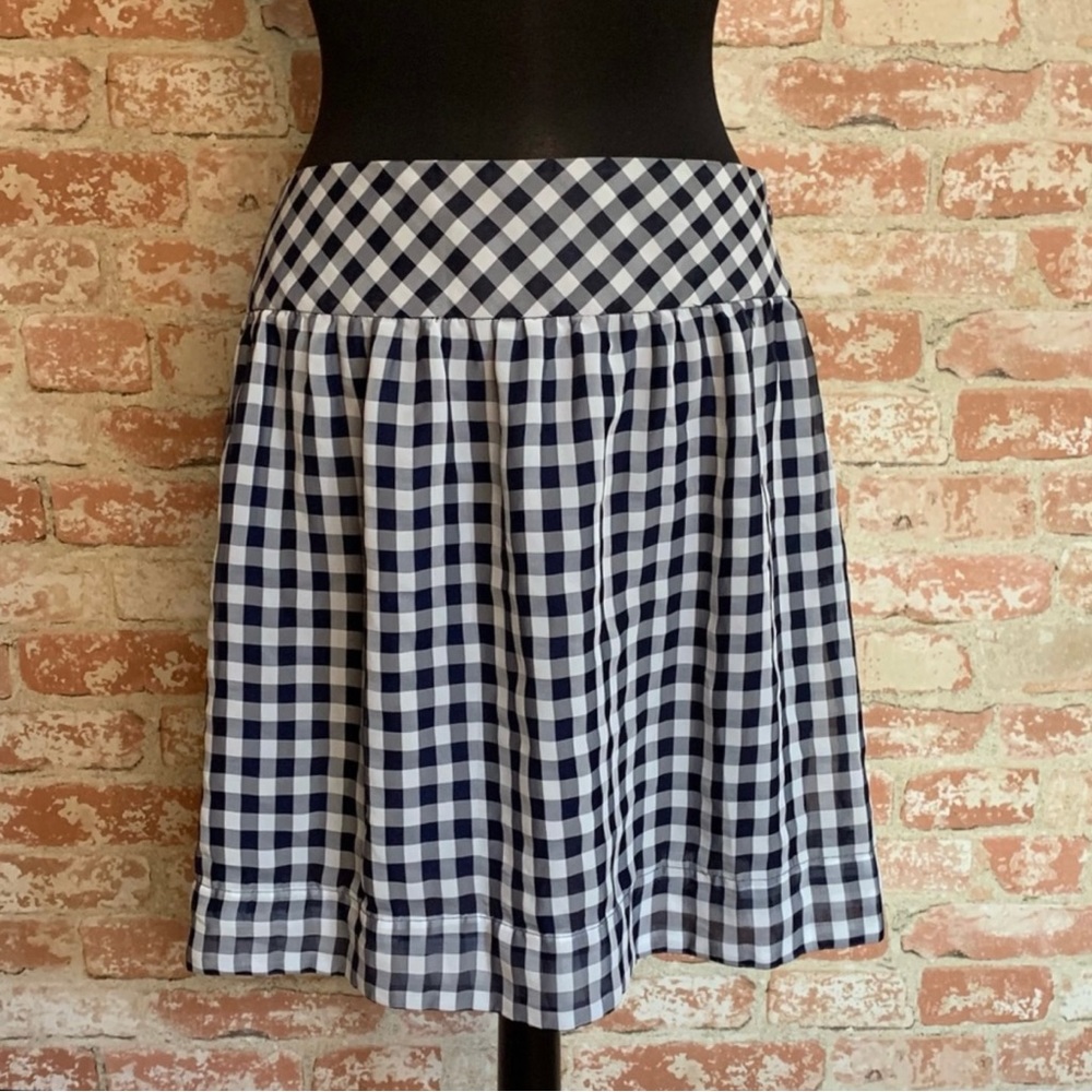 GAP Skirt Gingham Blue White Size 12 - Picture 2 of 9